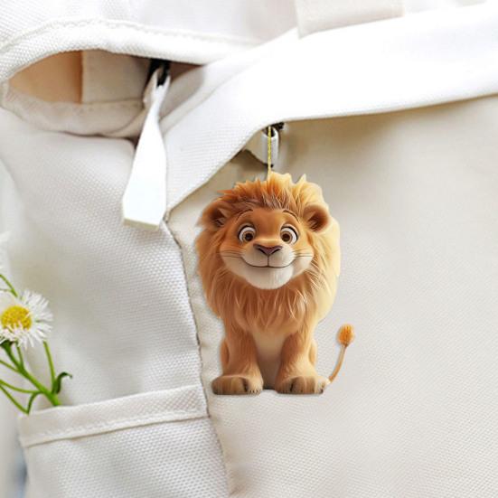 Автомобильная подвеска в форме льва, декоративное украшение, яркий цвет, универсальная посадка, акриловая фигурка для салона автомобиля