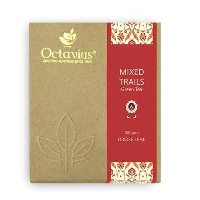 Октавиус | Зеленый чай «Смешанный след» - 100 г (50 чашек) | 100% натуральный | Листовой | Повышает иммунитет | Снимает стресс