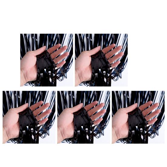 5 шт. Сверкающие фольгированные шторки с бахромой 1x2 м, металлический стримерный фон для свадьбы, дня рождения