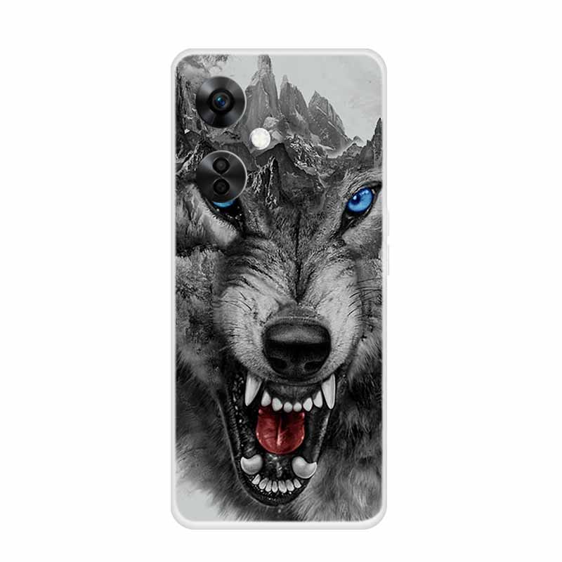 For OnePlus Nord CE 3 Lite 5G Cases Wolf Clear Soft TPU Silicone Phone Cover For One Plus Nord CE 3 5G Case Transparent Etui