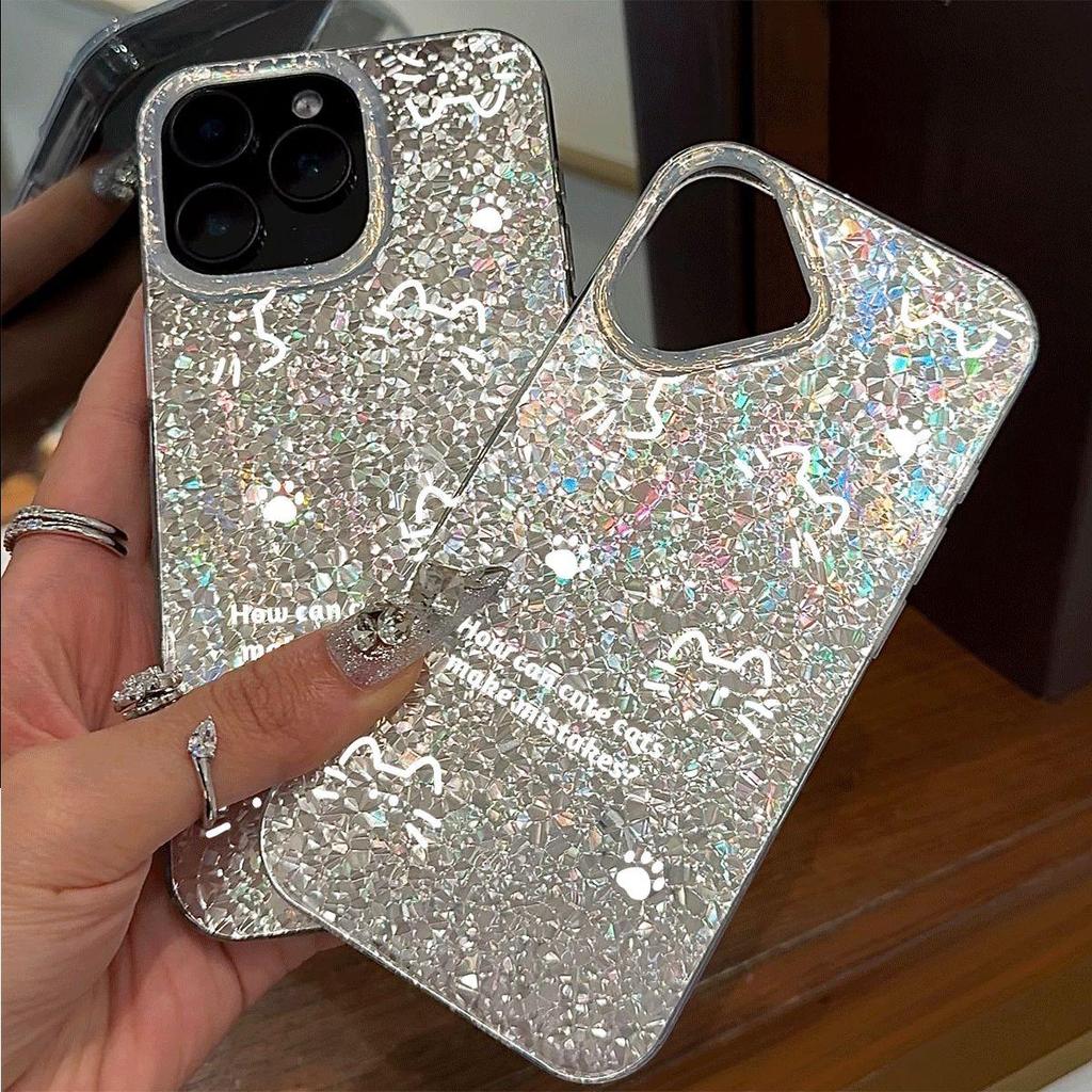 Phone Case for iphone 17 Pro 12 XS Max 18 Pro Max 16 Plus XR 14 15 13 11 Air White Cat Patterns Silver Cracked Texture Shockproof Cover