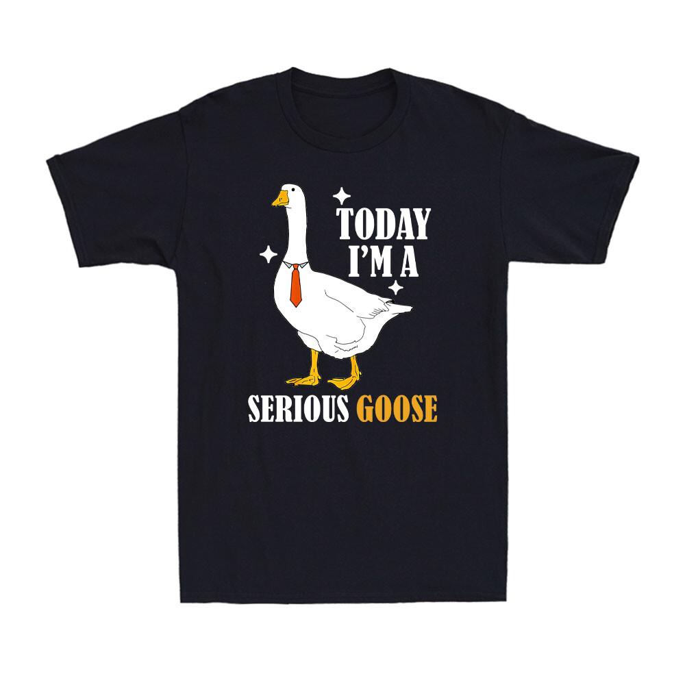 Today I'm A Serious Goose Funny Business Goose Sporting Tie Men's T-Shirt