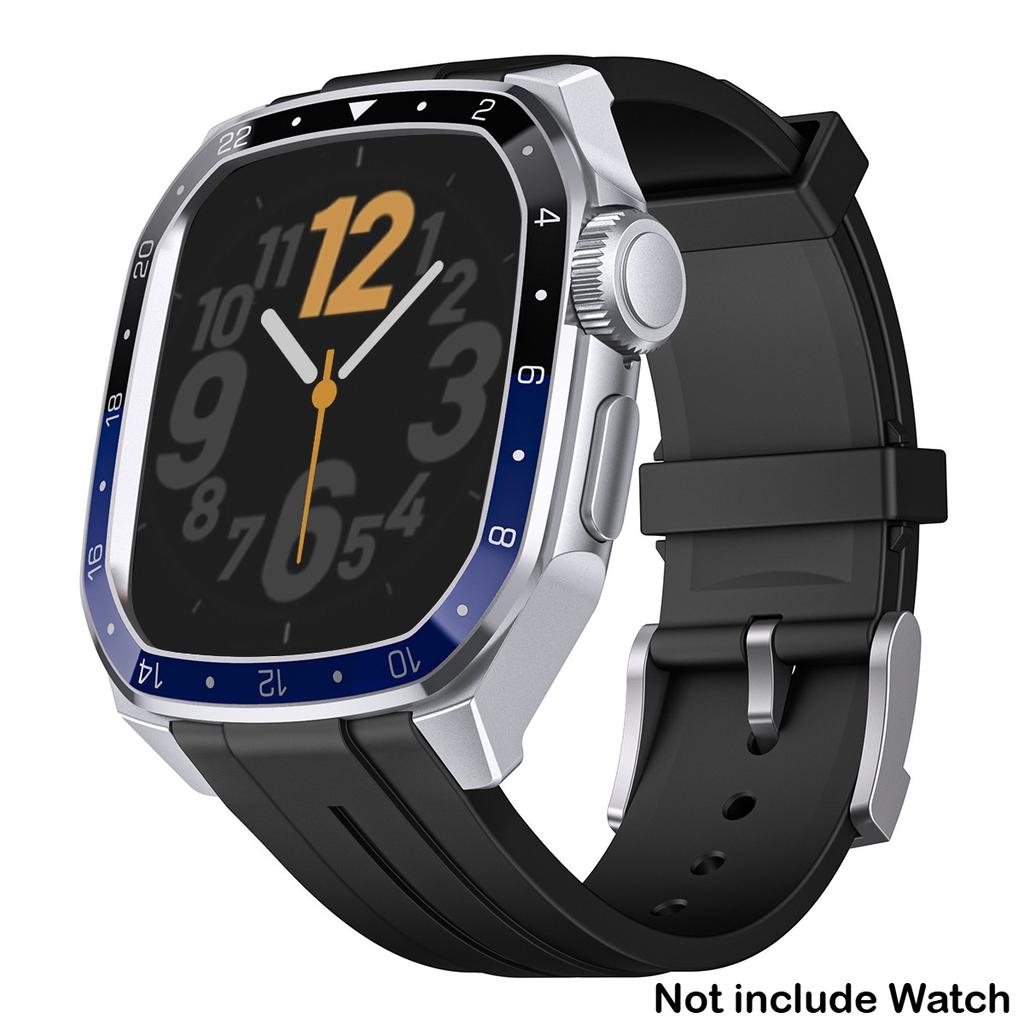 Роскошное Углеродное Волокно для Apple iWatch Серии 11 10 46 мм Модификация Мод Комплект Металлическая Рамка Чехол для iWatch S11 10 46MM Чехол Ремешок