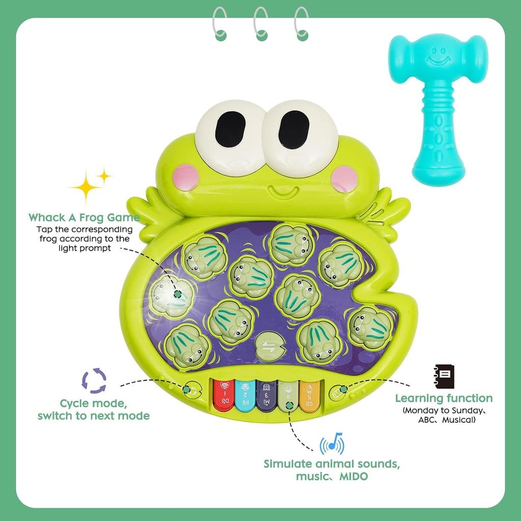 Hammer Game with Piano Music and Light and Simulate Animal Calls for Children, Learning Toy for Early Development