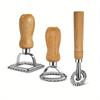 Cutters with Roller - Pasta Mould with Wooden Handle and Fluted Edge - Ravioli Cutter and Press Pad for Pasta, Ravioli, Lasagne, Pierogi