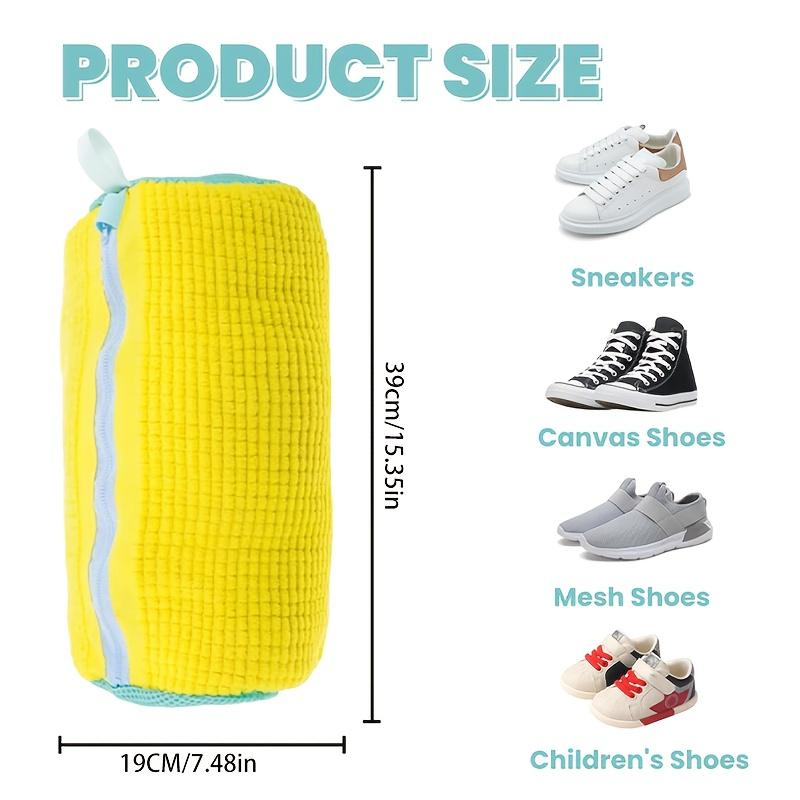 Durable Mesh Shoe Wash Bag with Zipper Rich Fluff Inside Protects Sneakers Casual Shoes in Washer Dryer Travel Storage Organizer