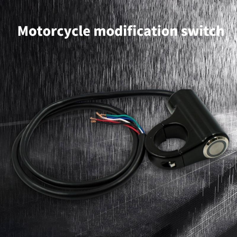 Motorcycle Handlebar Switch 7/8" 22mm Motorbike Handlebar Control Push Button Switch Power Start Switch Waterproof