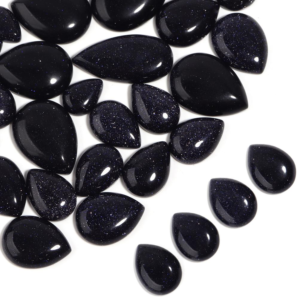 2-10pcs Droplet shape Natural Stone Cabochons Onyx Malachite Amethyst Cabochon Beads Cameo For DIY Earrings Necklace Accessories