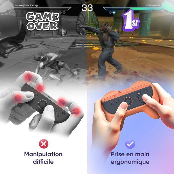 Pack de poignées - Oniverse - Kit de 2 grips - Ergonomiques - Compatible Joy-Con - Nintendo Switch 2