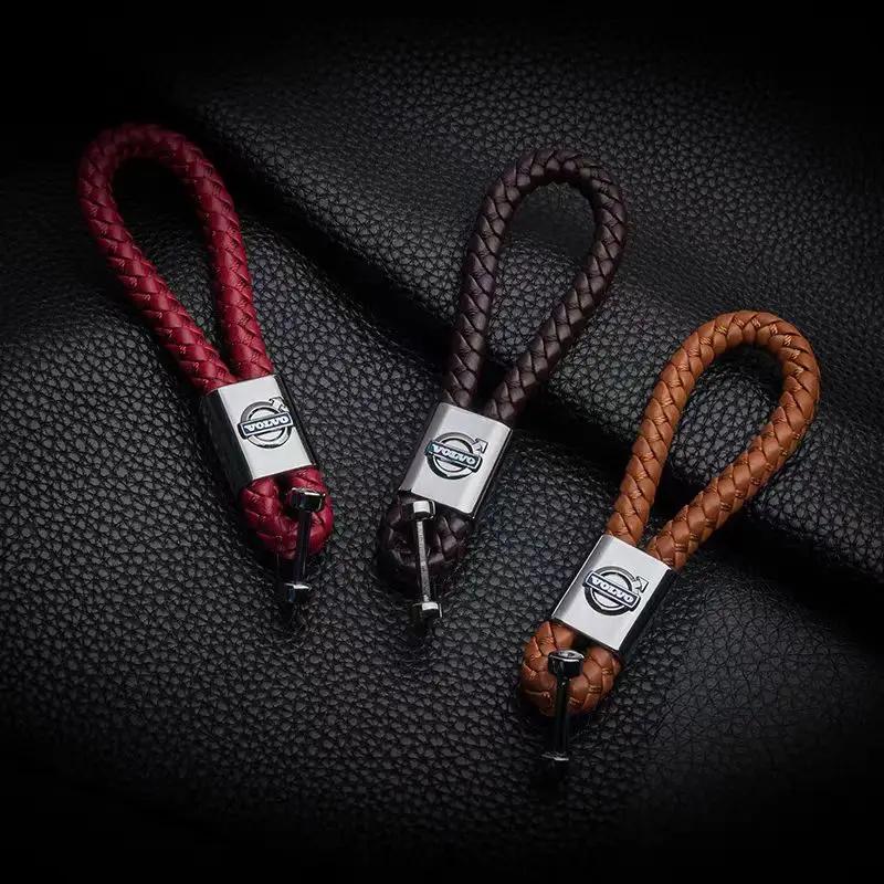 Car Metal/Leather Styling Keychain For Volvo XC40 XC90 V40 V90 V60 XC60 S80 S60 S90 C40 V70 XC70 Accessories