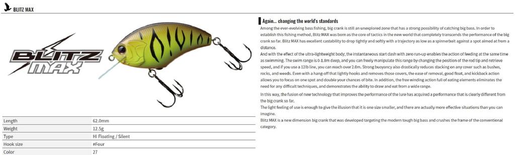 OSP Блиц Макс 62 мм 12,5 грамм Плавающая приманка П-07 (3584)