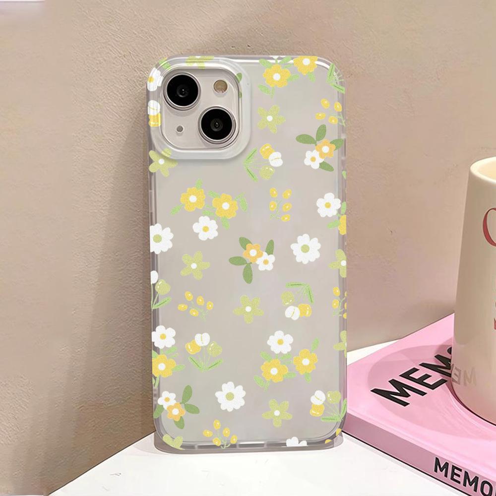 Soft TPU Matte Phone Case for iPhone 15 Pro Max 11 13 14 Plus 12 Mini 13promax 14promax 15promax Transparent Flower Fundas Cover