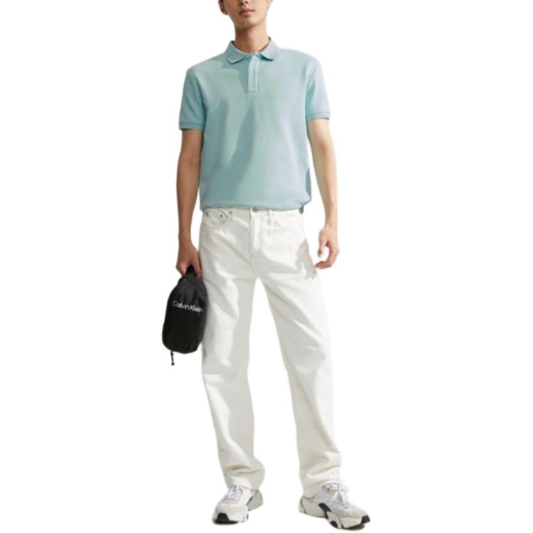 Calvin Klein Ck Jeans Ss24 однотонная рубашка поло мужские топы Biquan-зеленый J325016-CII