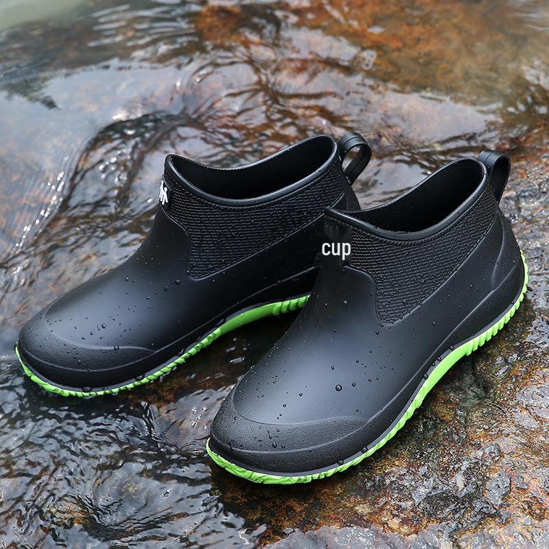 Short Tube Unisex Rain Boots: Lightweight, Waterproof, Low-top Rubber Shoes for Outdoor Use