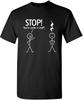 Funny Stick Figure STOP You're Under A Rest Music T-Shirt