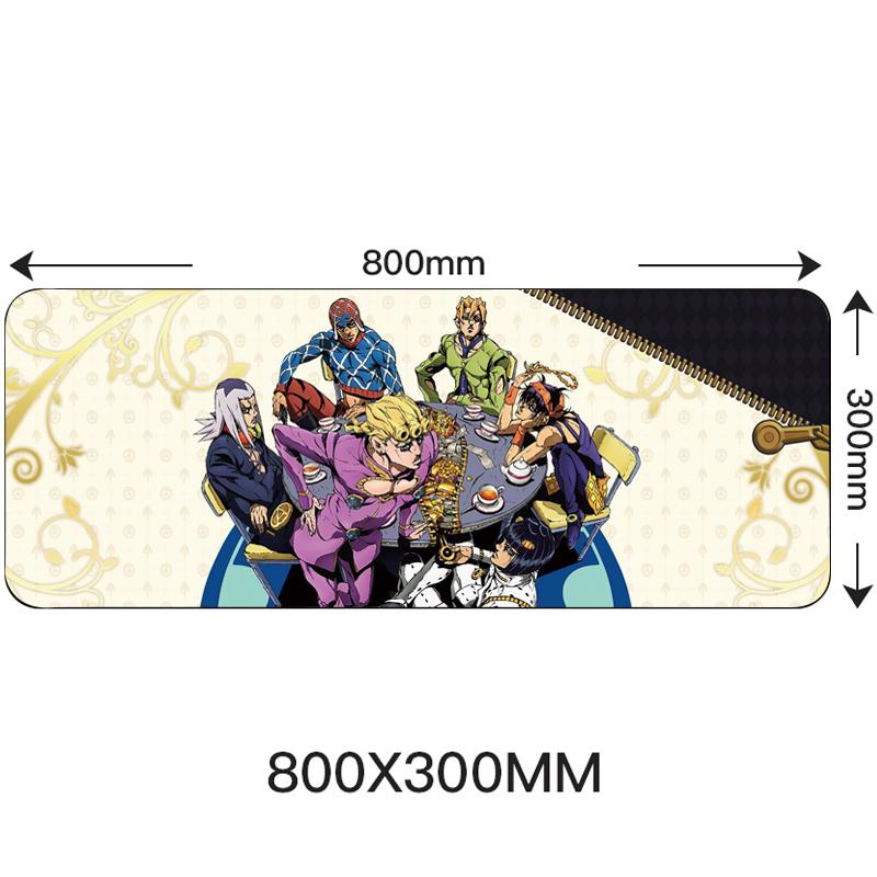 Большой игровой коврик для мыши 80x30 см с запирающимся краем, аниме, компьютерный резиновый коврик для мыши для JOJO Bizarre Adventure, 31,49 "x 11,81"