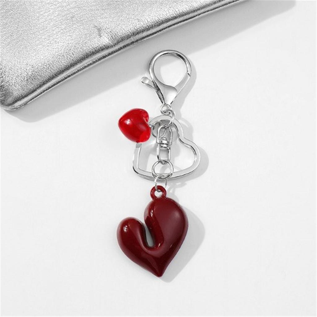 Charming Acrylic Keychain Accessory Attractive Bowknot and Star Strawberry Key Rings Heart Keychain for Daily Use
