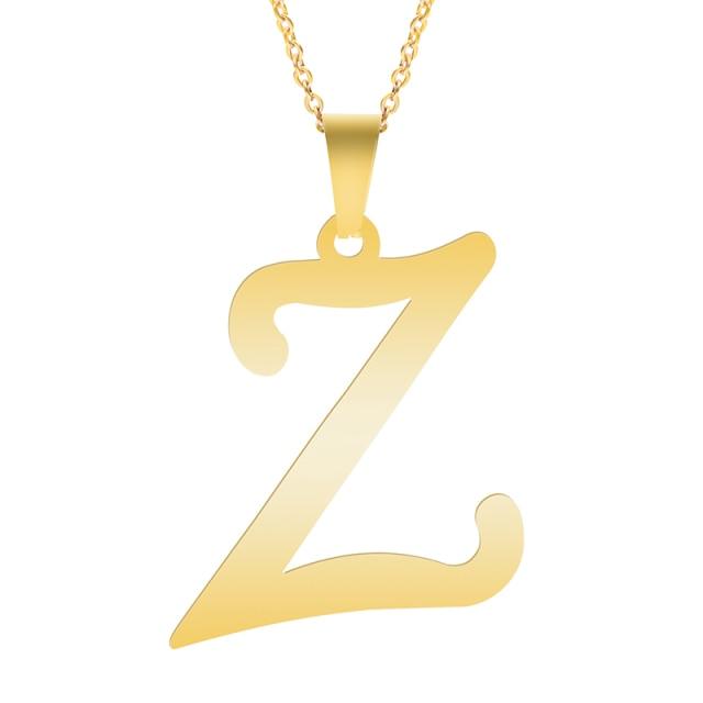 Золотые ожерелья с алфавитом для женщин, ювелирная цепочка на шею, 26 букв, подвески, ожерелье, колье из нержавеющей стали, женский аксессуар