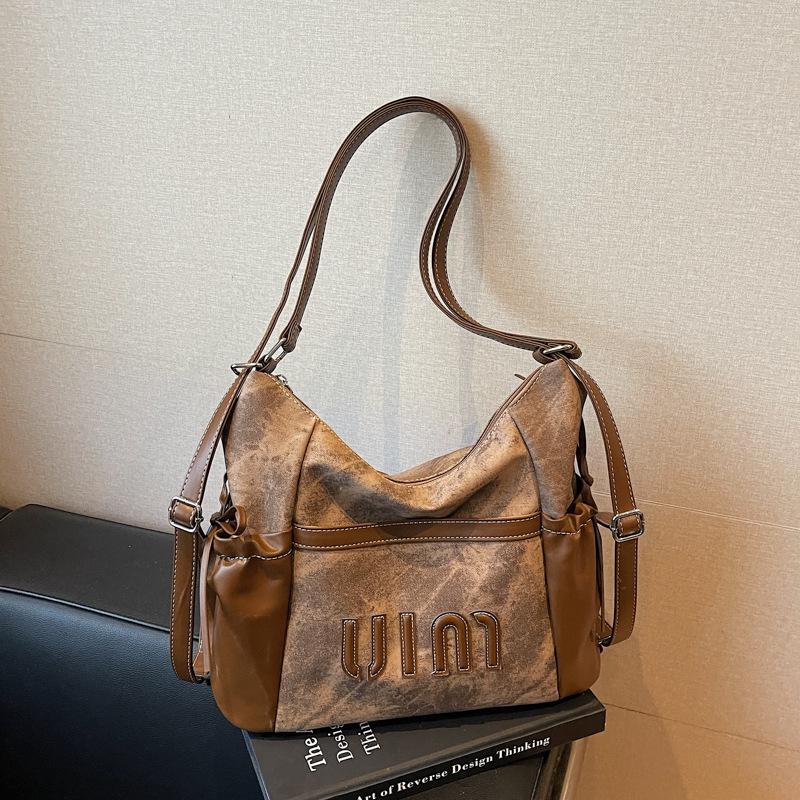 Women's Retro Minimalist Large-Capacity Tote Bag - High-End Outdoor Casual Shoulder Handbag