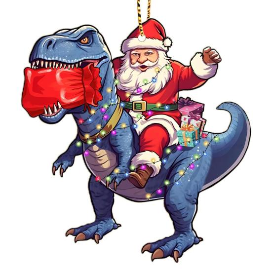 Рождественские украшения Мультяшные животные Санта лось слон подвесное украшение акриловый кулон с шнурком для домашнего декора елки