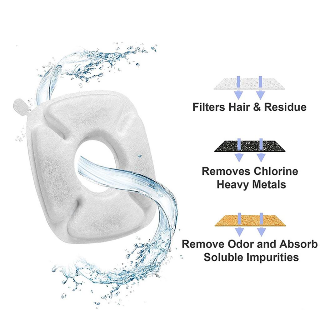 4x Сменные фильтры для питьевого фонтанчика для домашних животных Улучшают качество воды Поддерживают воду чистой и свежей Сменный фильтр