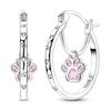 Purple Zircon Hoop Earrings 925 Silver U-shaped Liquid Metal Love Heart Fashion Earrings For Women Jewelry