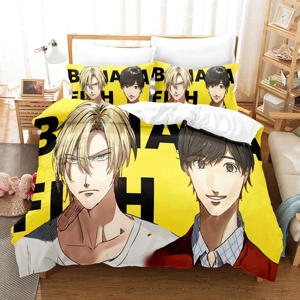 3D Печать Аниме Banana Fish Комплект Постельного Белья Односпальный Полуторный Двуспальный Кинг-сайз Комплект для Кровати Взрослый Детский Спальня Комплекты Пододеяльников Домашний Текстиль