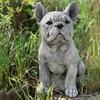 Dog Statue, French Bulldog Statue Garden Animal Sculpture for Garden Decoration Outdoor Lawn Gnome Yard Art (Picture Color 2)