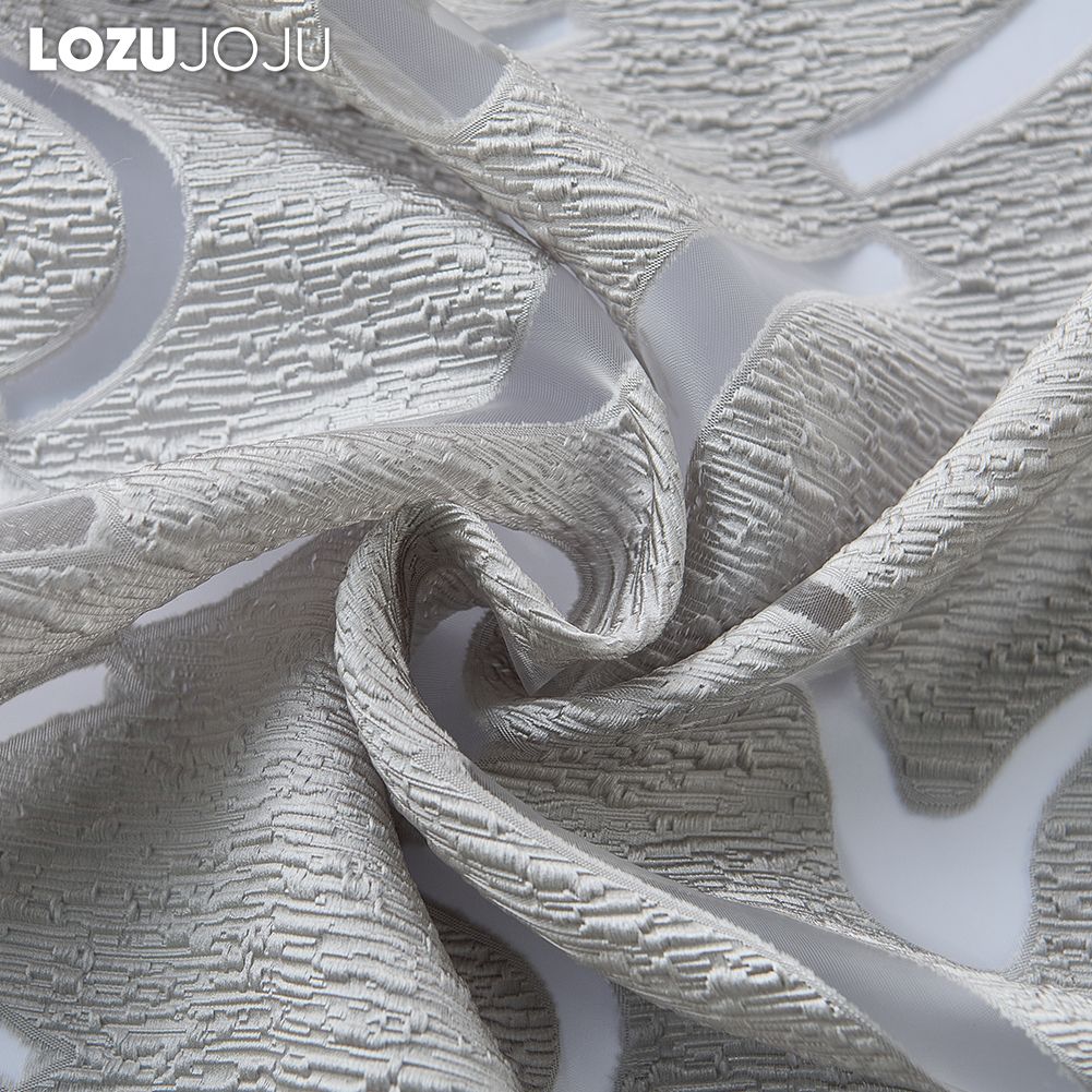 1 шт. LOZUJOJU 10% затемнение модный универсальный тюль персонализированный цветочный жаккард серый прозрачный занавес для кухни гостиная спальня окно домашний декор