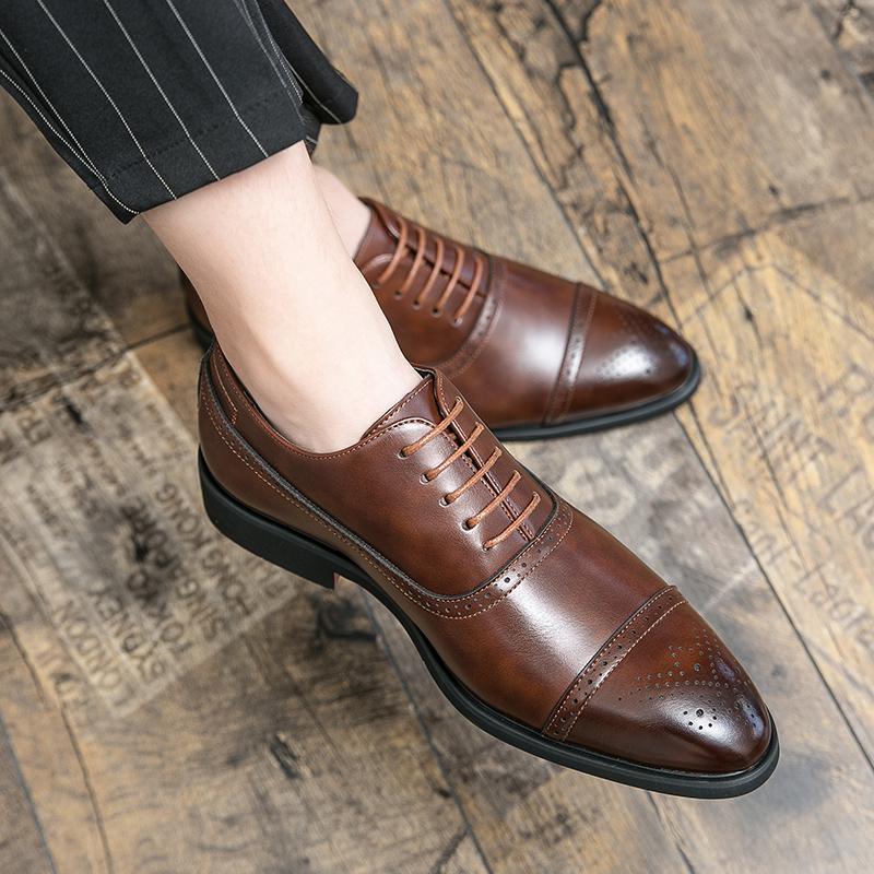 Fashion Men's Brogues Shoes Business Men Leather Shoes Casual Oxfords Shoes For Men