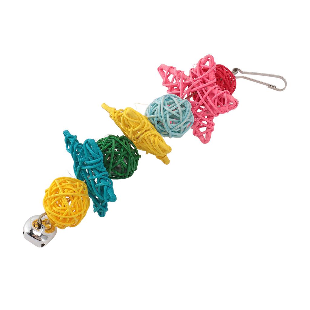 Parrot Chew Toys Fun Interactive Bird Cage Bite Toys with Bell for Small Parrots Parakeets Conures Cockatiels Love