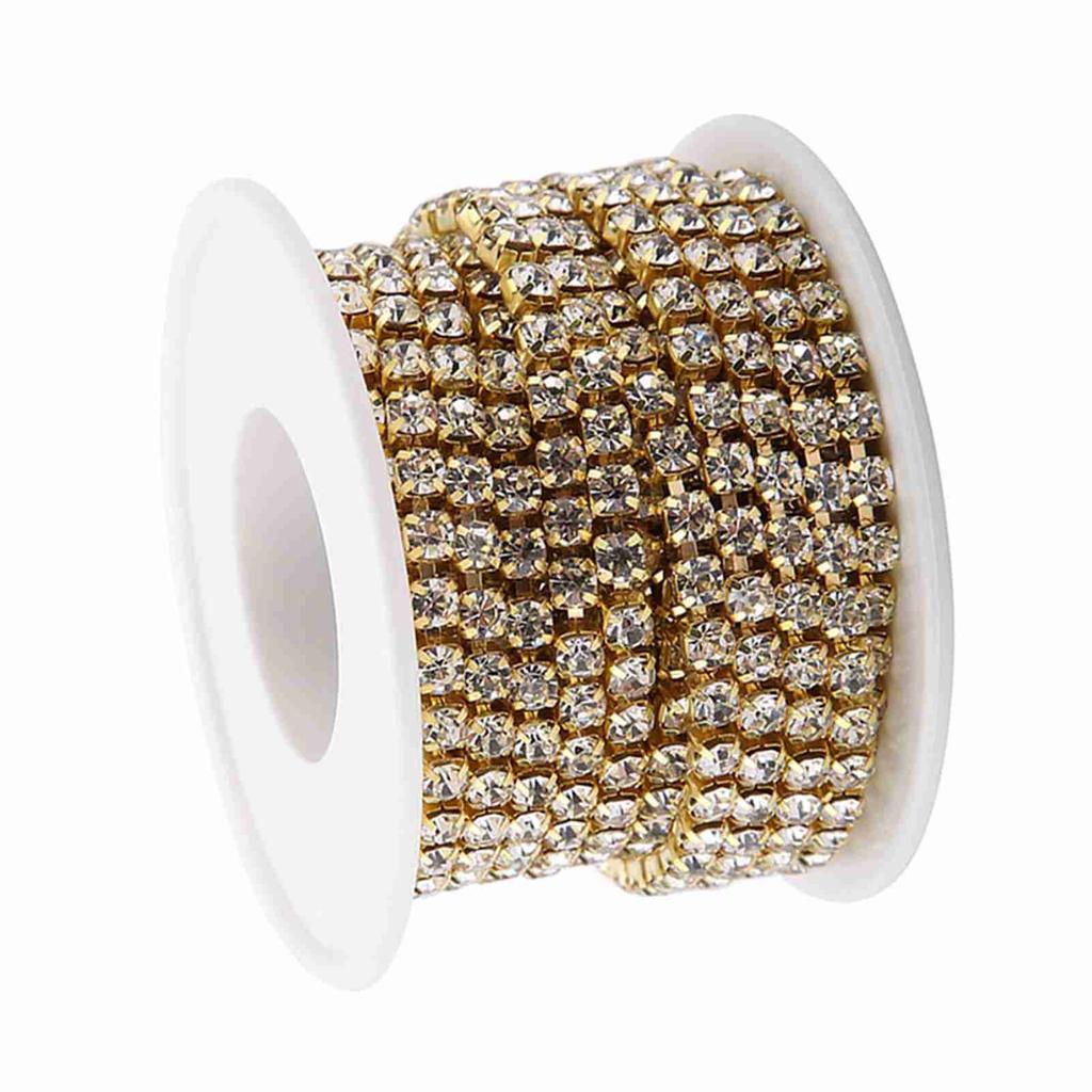 SS16 5 ярдов рулона хрустальной цепочки со стразами своими руками модная цепочка с чашкой золотая одежда аксессуары