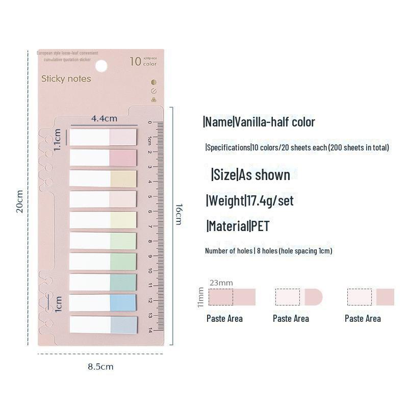 Прозрачная линейка и наклейки-указатели Morandi Marker для студентов
