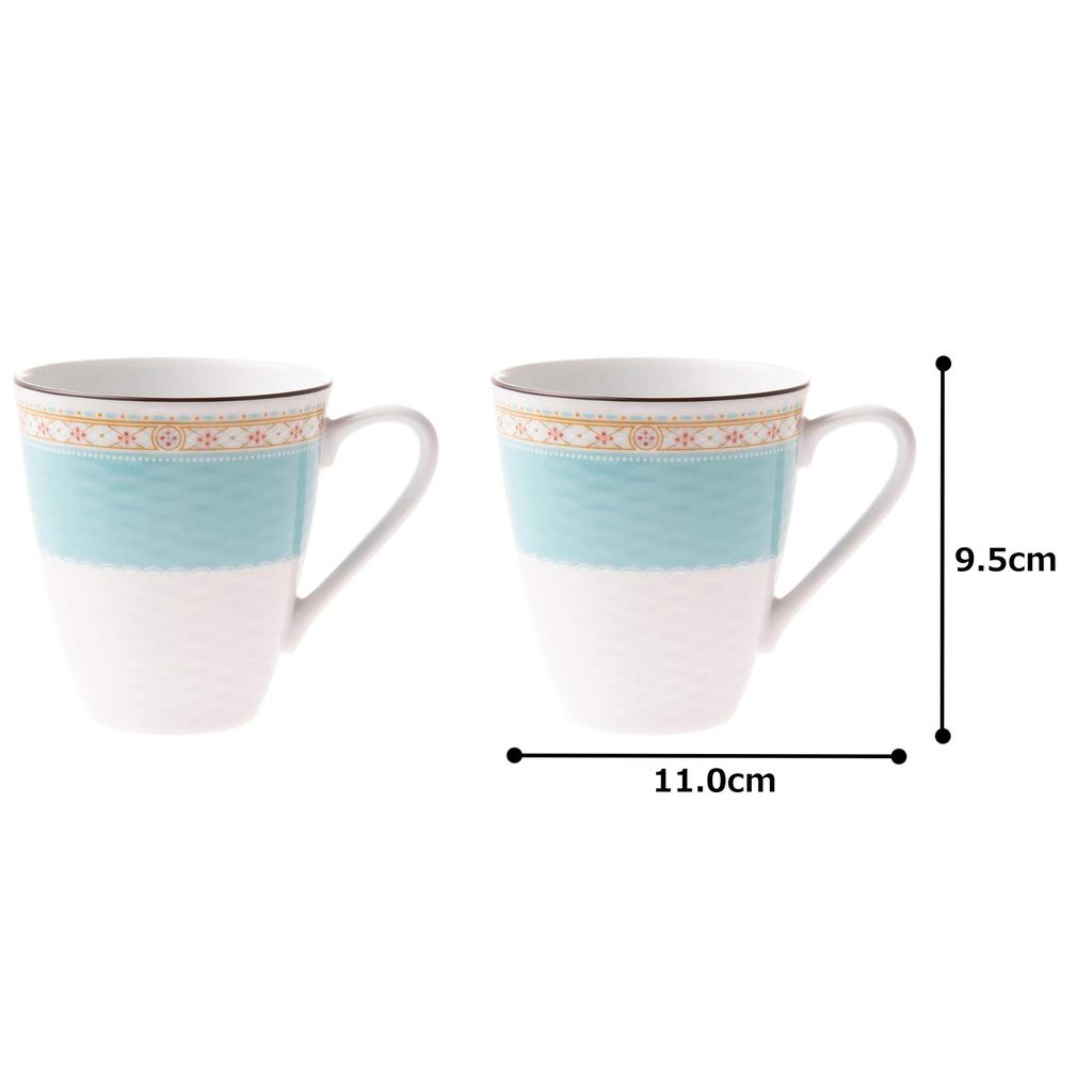 Кружка Noritake 295 куб. см, синяя, гудящая, безопасная для микроволновой печи, 2 шт., тонкий фарфор (Парный набор) П5355Л/1645