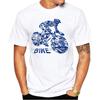 Summer Men Short Sleeve Muntain Bike Mtb Life Style Adventure Travel Drawing Bicycles Tatto T-Shirt White Casual Tops Boy Tees