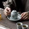 Небесно-голубой Чайник с узорами Фарфоровый чайник для заваривания чая Ру Керамические чайники для чая с фильтром Китайский чайник Пуэр ручной работы