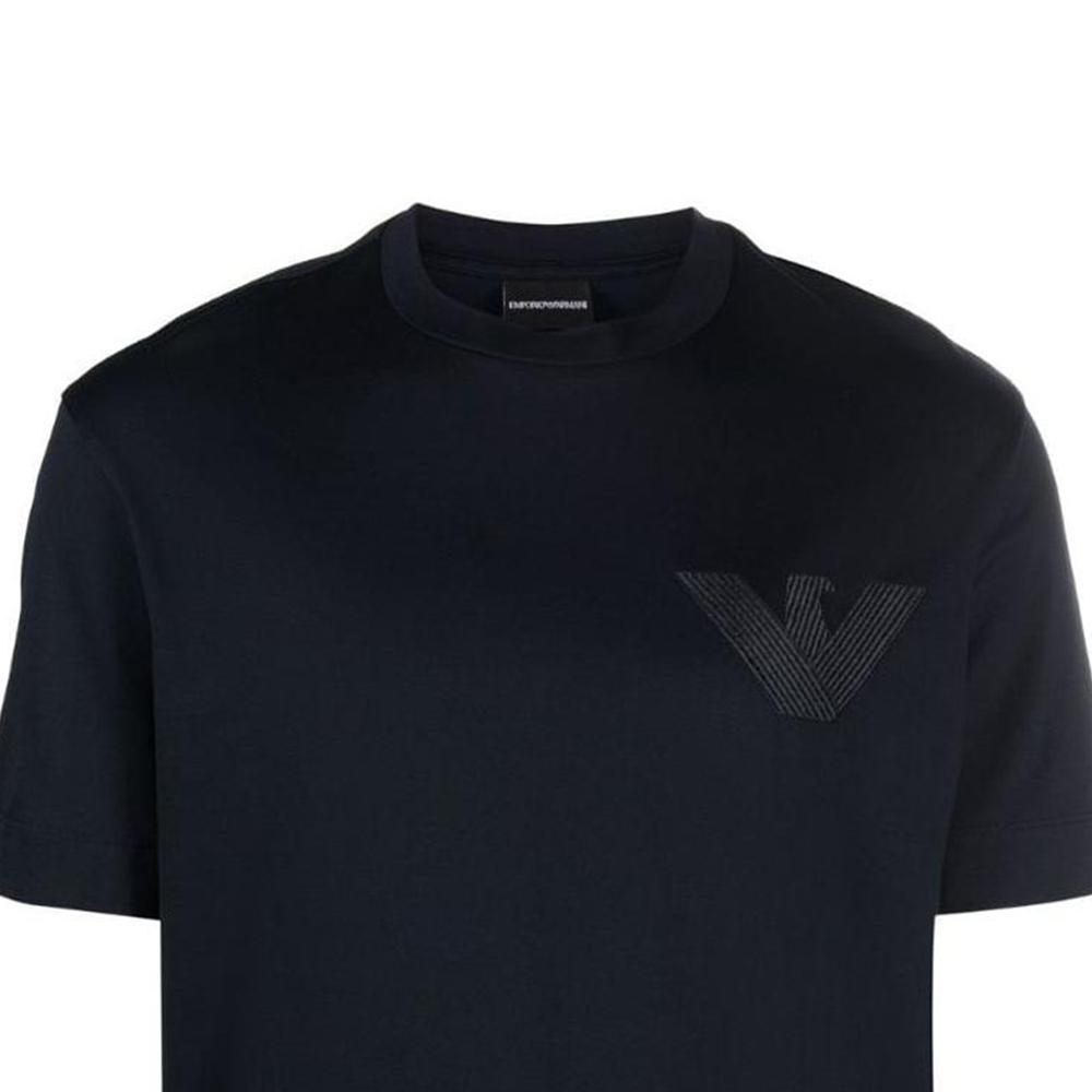 EMPORIO ARMANI T-Shirts Men's Marine Blue Crew Neck Moderate Straight Fit 3R1TZ3-1JSAZ-0920