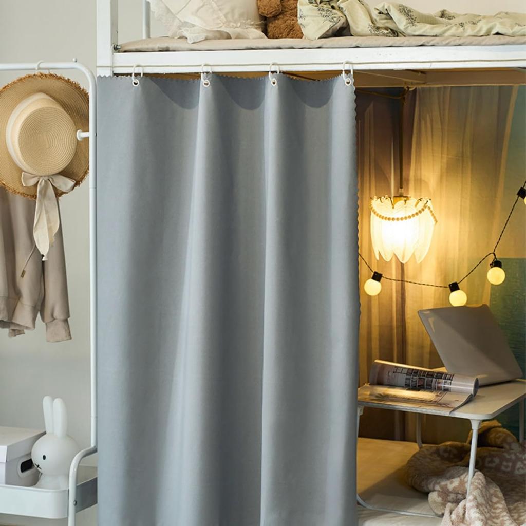 Кровать Блэкаут Студенческое общежитие Кровать Двухъярусная Комнатный разделитель Скандинавский Репеллент от насекомых Для верхнего и нижнего яруса Комар Легко жить 1 Серые шторы,