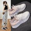 Women's Shoes Fashion Trendy Shoes Thick Sole Casual Shoes Fly Woven Breathable Mesh Sports Shoes Women