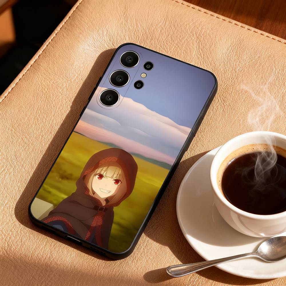 Чехол для телефона аниме S-Spice and W-Wolf для Samsung S26, S25, 24, 23, 22, 30, 21, 10, 9, Ultra, Plus, Lite, Черный Мягкий Чехол