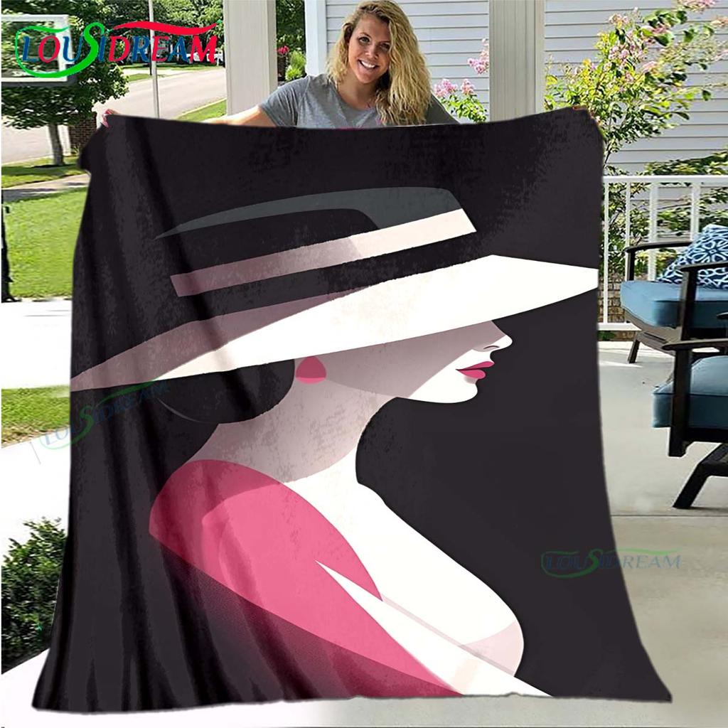 Fashion New Woman-Sexy Pattern Blanket Flannel Thin Blanket Portable Home Travel Office Lunch Break Blanket Birthday Gift