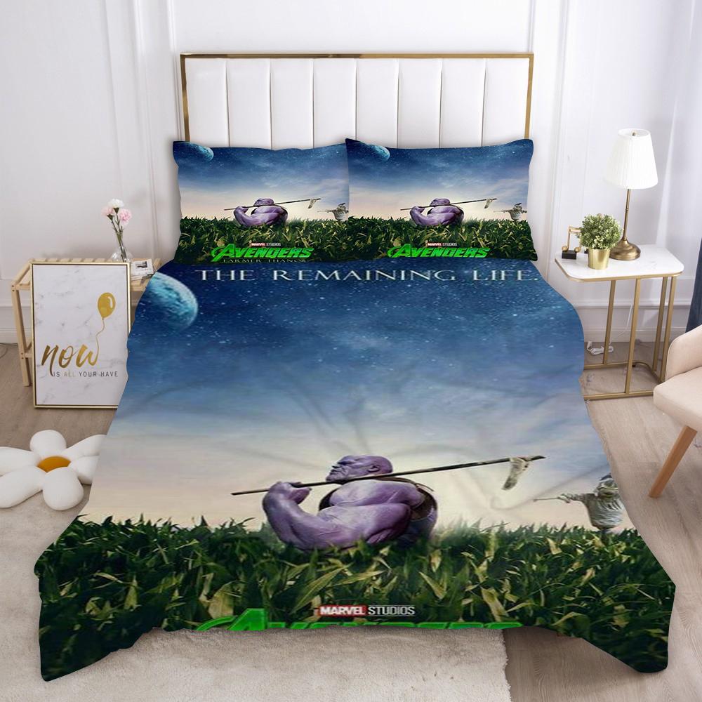 Marvel Comics Человек-паук Аниме Комплект постельного белья Пододеяльник Полиэстер Подходит для детей и взрослых Комплект из 3 предметов