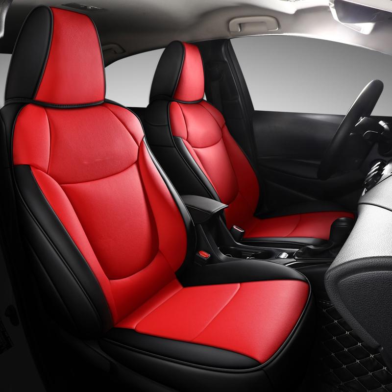 Индивидуальные чехлы на сиденья автомобиля для Toyota Corolla 2019-2025 Водонепроницаемые кожаные подушки Аксессуары для защиты автомобиля Полный комплект