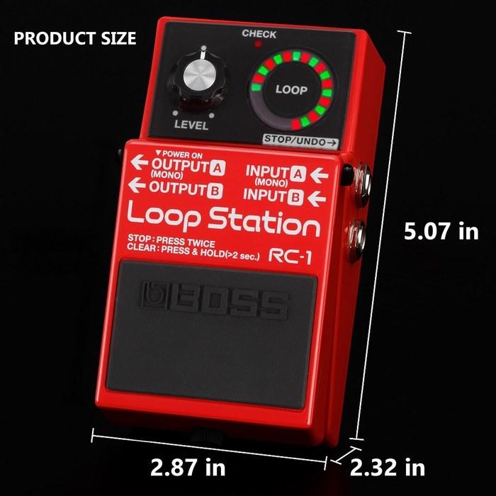 Boss RC-1 Loop Station Bundle with Power Supply, Instrument Cable, Patch Cord, and Picks. Powered Package.