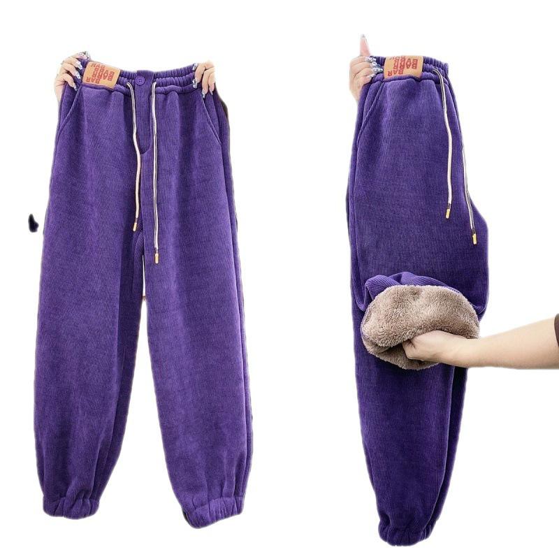 Женские универсальные бархатные шаровары — утолщенные для осени/зимы 2023 г. 