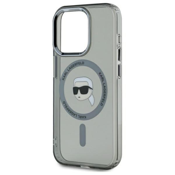 Karl Lagerfeld Klhmp15Xhlskik Iphone 15  Pro Max 6.7 Czarny/Black Hardcase Iml Metal Karl Head Magsafe