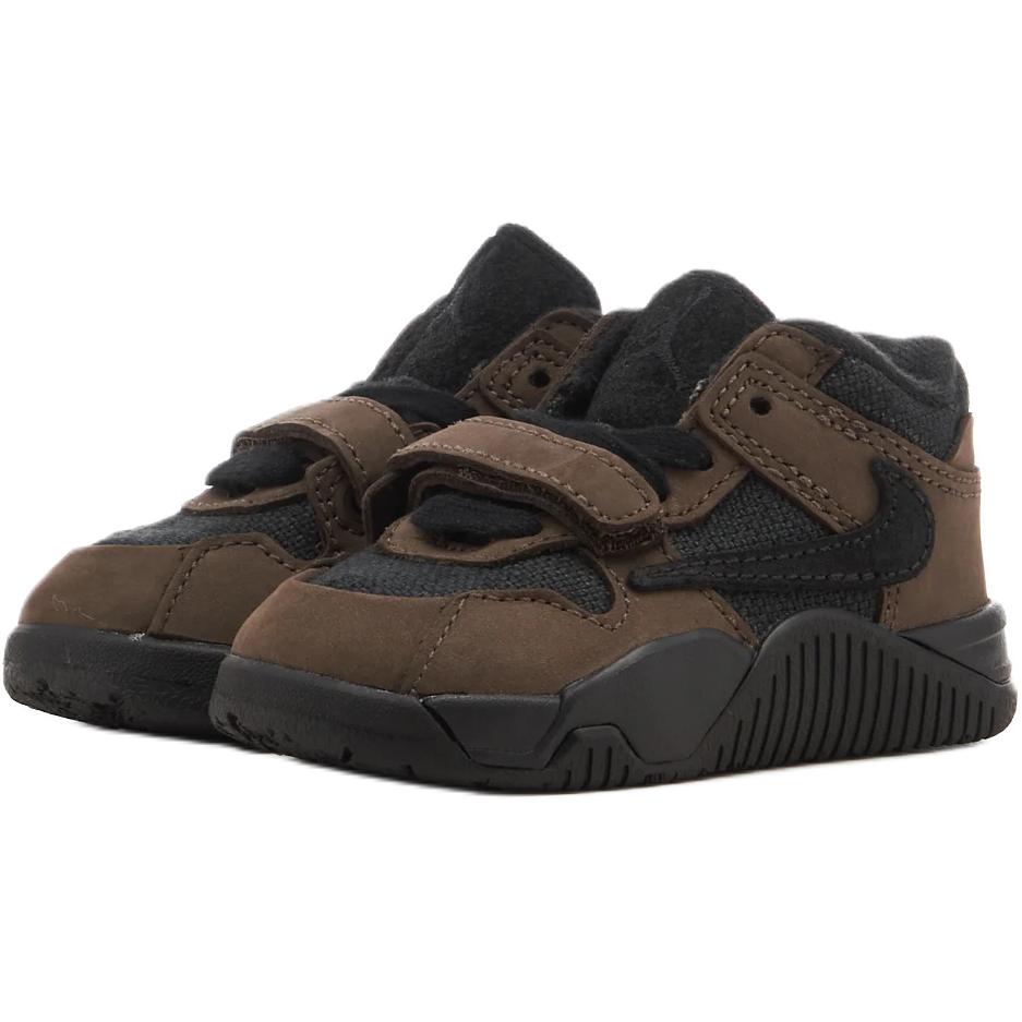 Кроссовки Travis Scott x Air Jordan Jordan Jumpman Jack TR TD Dark Mocha для малышей, коричнево-черные с бежевым FJ2852-204