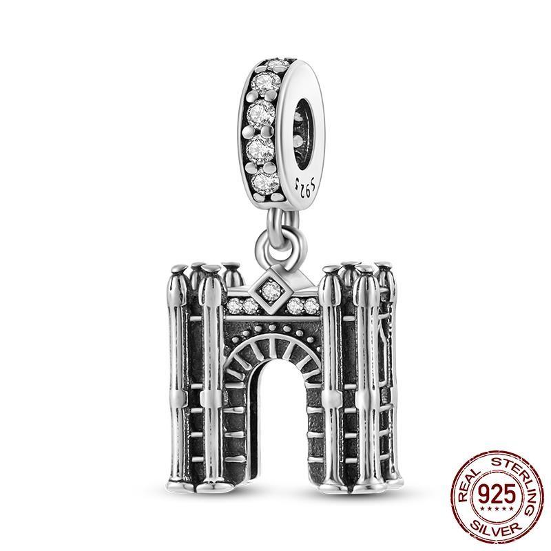 Plata Copper Travel Dangle Charms Eiffel Tower Beads Fit Mula Originales Charms Bracelet Copper Jewelry Diy Choice