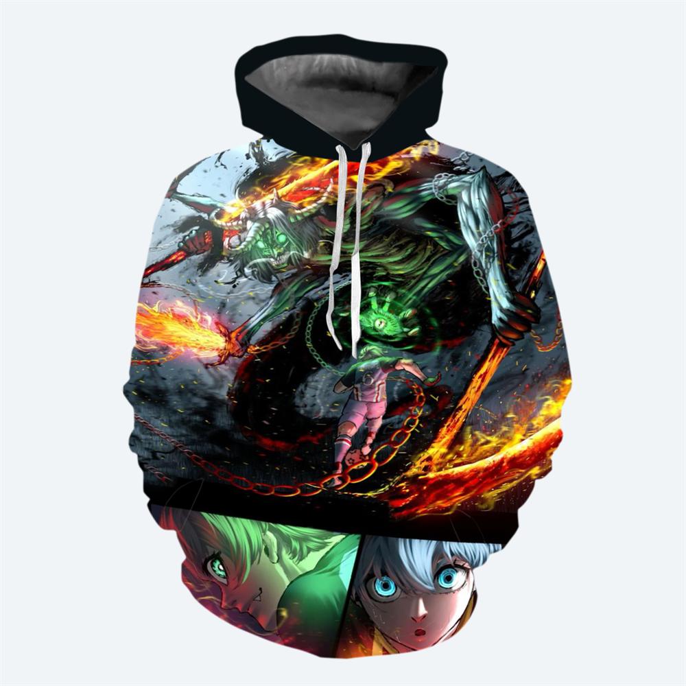 Аниме синяя толстовка с капюшоном, мужская толстовка с капюшоном, 3D-печать, модный аниме-пуловер, повседневная толстовка, зимняя аниме-одежда