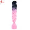 Ombre Braiding Hair Extensions 24inch 115g Synthetic Jumbo Braids Hair Fiber Pink Purple Blue Green